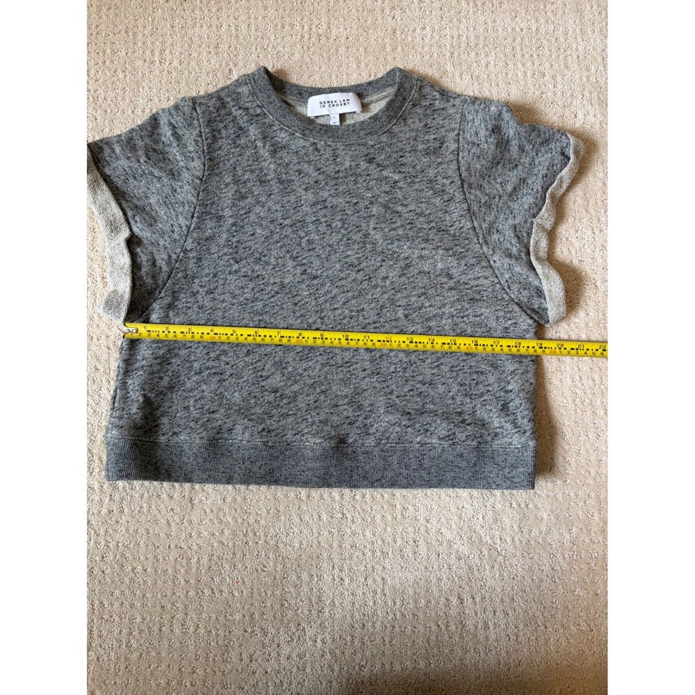 Derek Lam 10 Crosby Sweatshirt Womens 8 Grey Excellent Short Sleeve Cropped Top